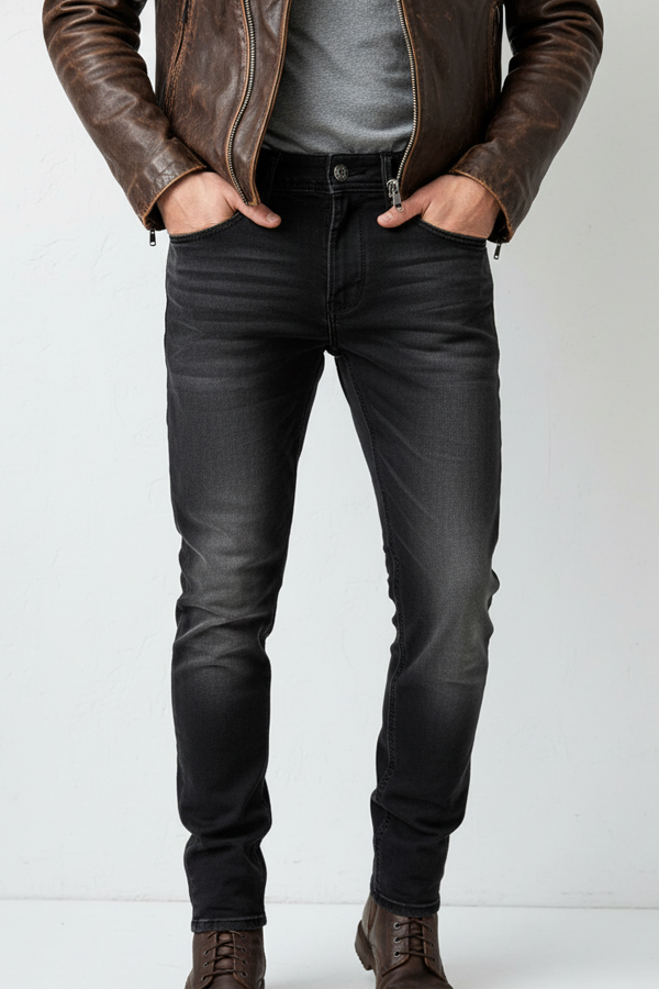 Slim fit jeans light wash Black