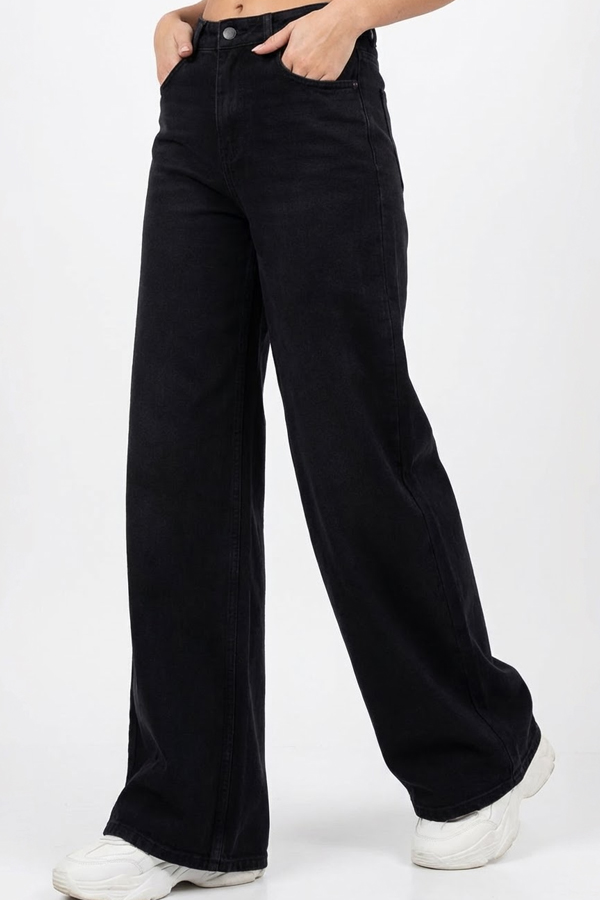 Jean Wide Leg Μαύρο