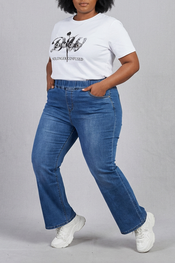 Jean καμπάνα Light washed Plus Size