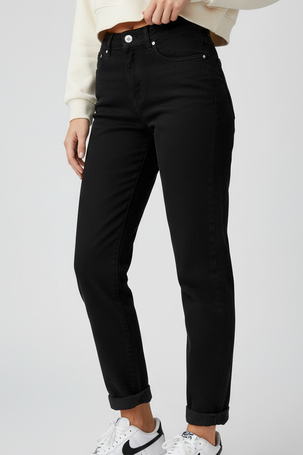 Jeans Mom fit Μαύρο