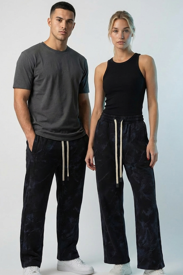 Unisex Relaxed Jogger in black/grey camo print