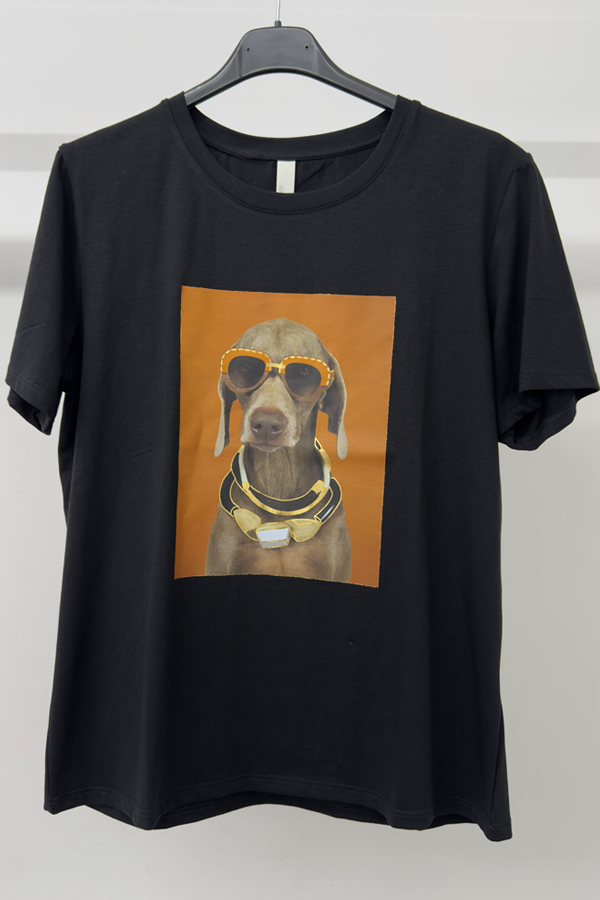 Γυναικείο T-shirt με στάμπα σκυλάκι