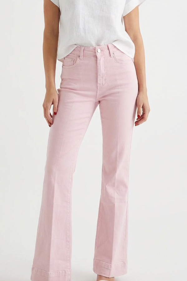Jeans καμπάνα -5kg Ροζ