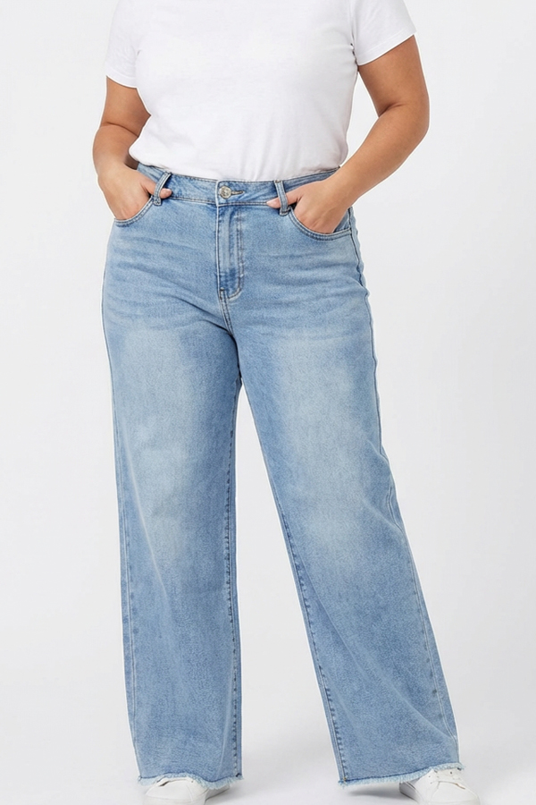 Jeans Wide leg Plus size Light washed