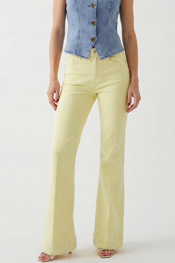 Jeans καμπάνα -5kg Κίτρινο