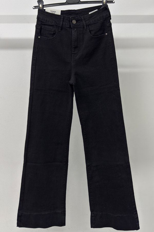Μαύρο Γυναικείο Wide leg Denim Ψηλόμεσο