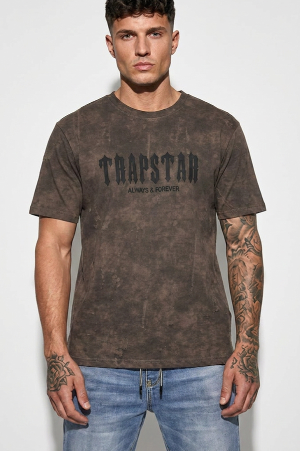 Ανδρικό Washed T-Shirt Streetwear με Ανάγλυφη Στάμπα