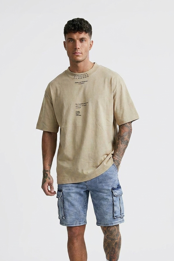 Men oversized washed style T-shirt