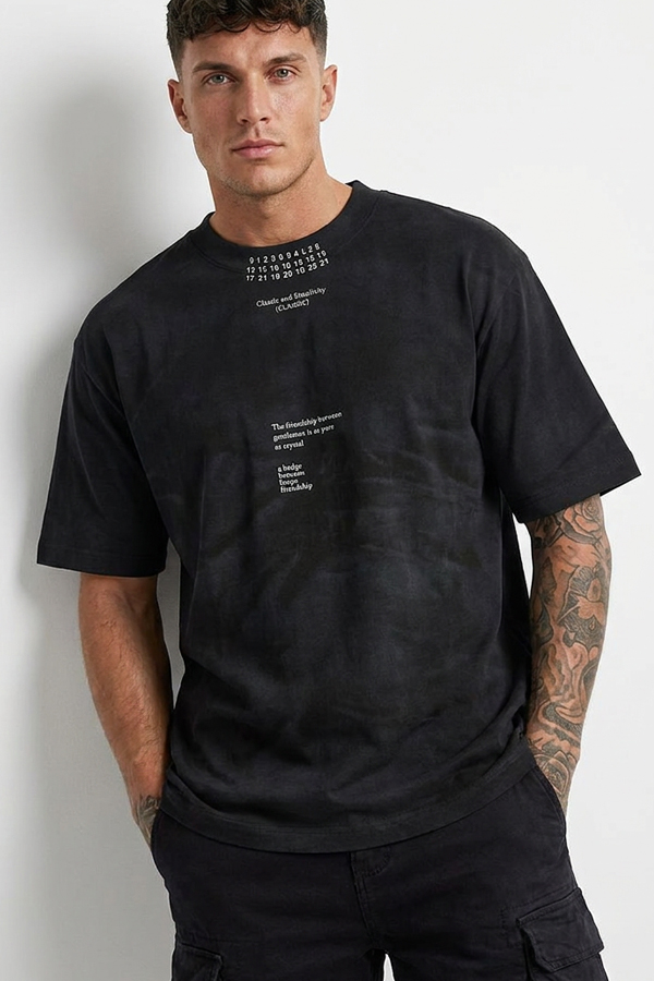 men oversized washed style tshirt
