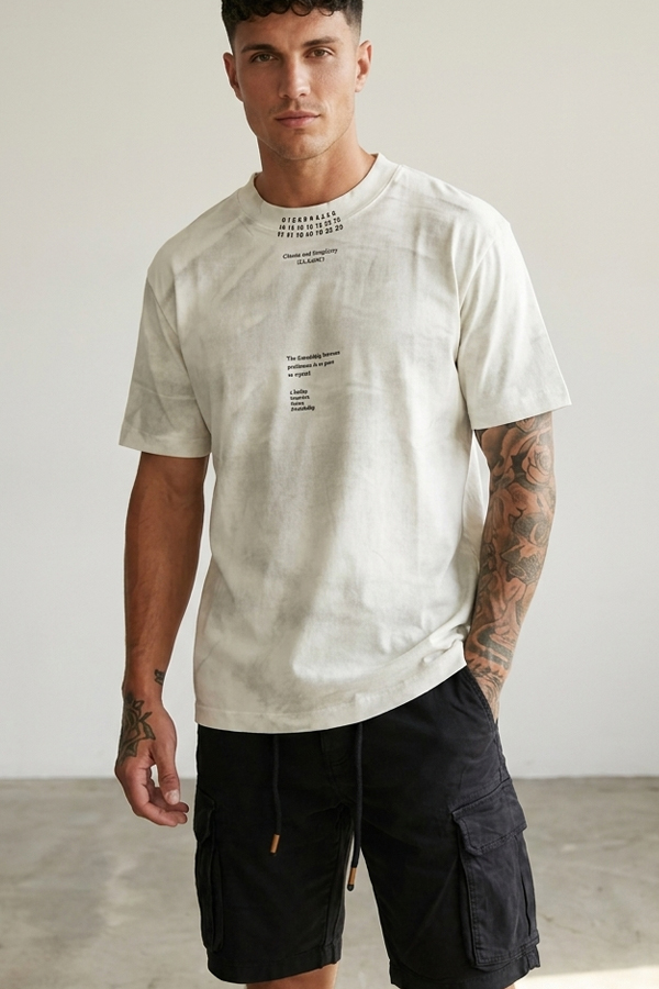 Men oversized washed style T-shirt