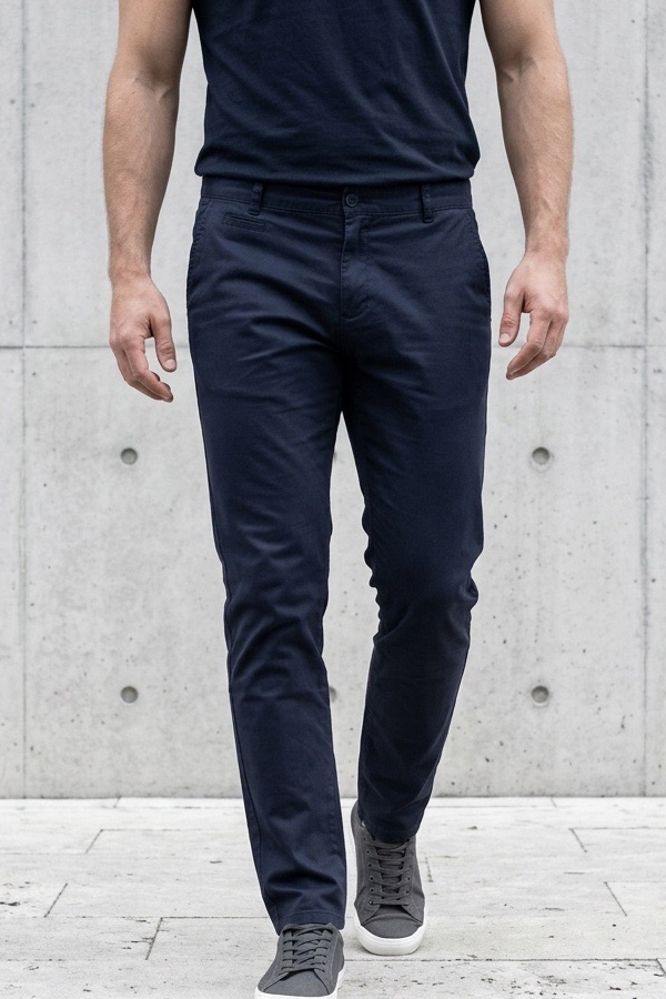 Ανδρικό Chino Παντελόνι Regular Fit Cotton Μπλε σκούρο έως 4XL