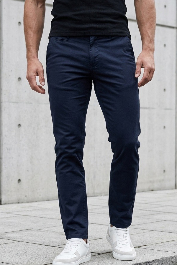 Ανδρικό Chino Παντελόνι Regular Fit Cotton Μπλέ έως 4XL