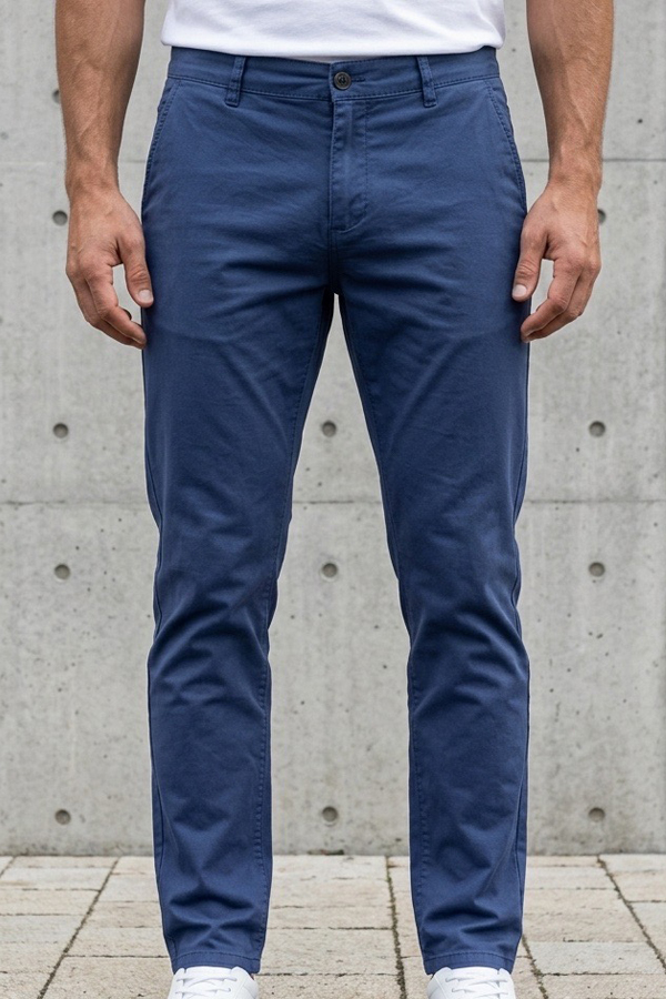 Ανδρικό Chino Παντελόνι Regular Fit Cotton Indigo έως 6XL