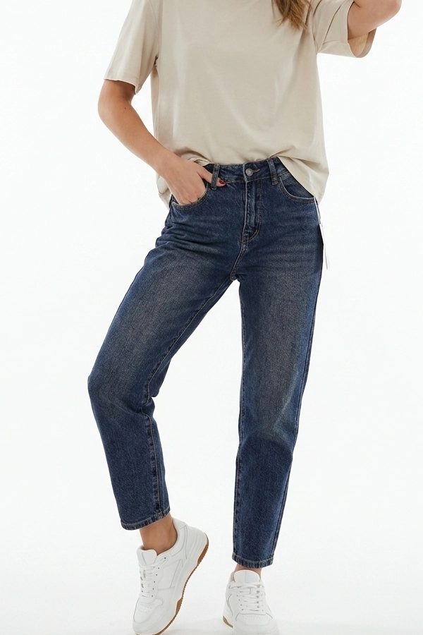 Γυναικείο Ψηλόμεσο Mom Fit Jeans | Ελαστικό Denim