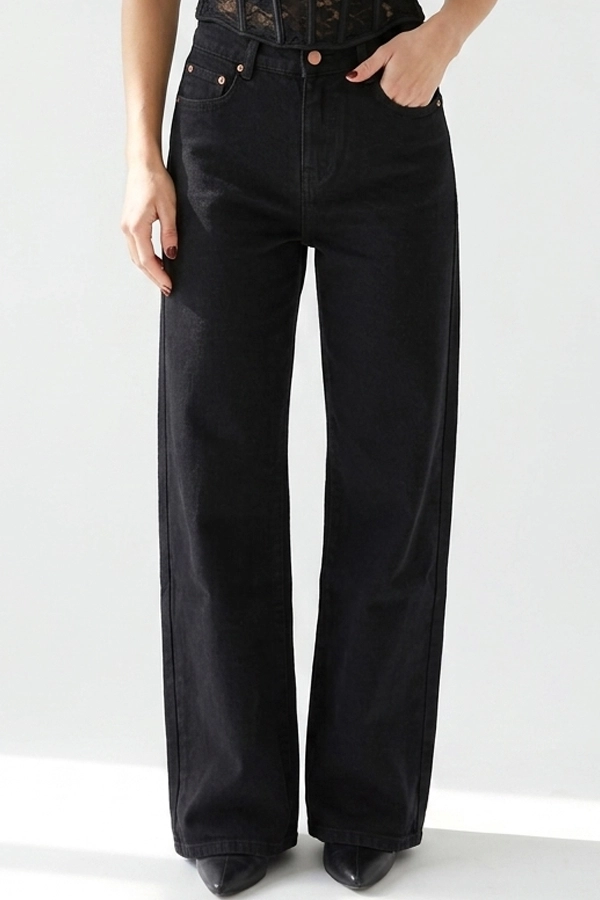 Γυναικεία wide leg παντελόνα jean ψηλόμεση σε premium ελαστικό denim